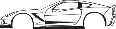 Sticker Silhouette Véhicule Chevrolet Corvette C7 - Sticker Silhouette Véhicule