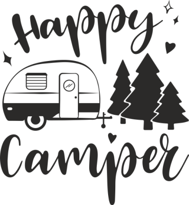 Sticker Happy Camper 2 - Stickers Caravane