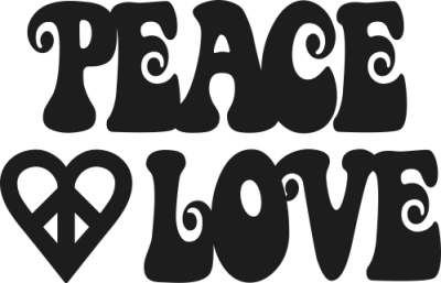 Sticker Peace and Love Groovy - Stickers Hippie / Peace & Love