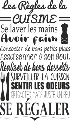 Sticker Règles de la cuisine 1 - Stickers Textes et Citations Cuisine