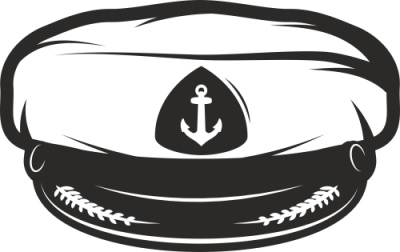 Sticker Mural Casquette Capitaine Marine - Stickers Navigation déco