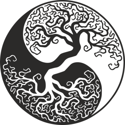 Sticker Ying Yang Arbre - Stickers Nature