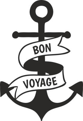 Sticker Mural Ancre Bon Voyage - Stickers Navigation déco