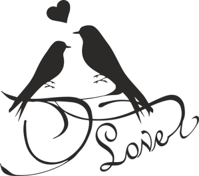 Sticker Oiseaux Love - Stickers Nature Sticker Oiseaux Love - Stickers Nature