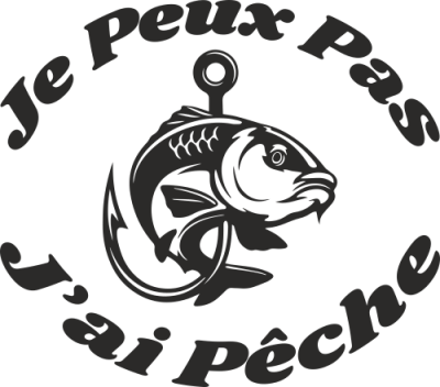 Sticker Pêche Je Peux Pas J'ai Pêche - Stickers Pêche Sticker Pêche Je Peux Pas J'ai Pêche - Stickers Pêche