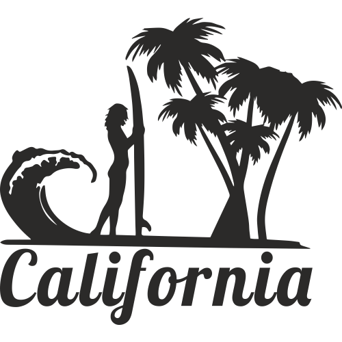Sticker muraux Surf Californie ref.d17721 MPA Déco