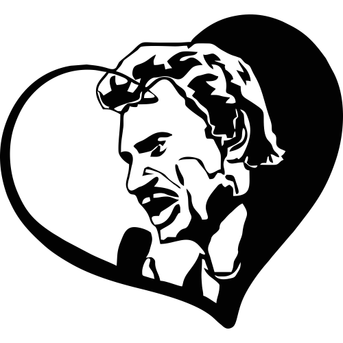 Sticker Johnny Hallyday Coeur - ref.d19457 | MPA Déco