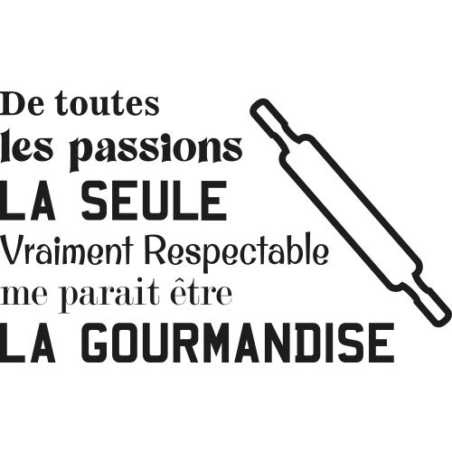 Sticker Mural Citation Cuisine Passion Gourmandise Ref D Mpa Deco