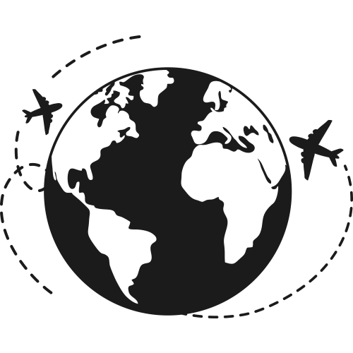 Sticker Mappemonde Tour du globe en avion - TenStickers
