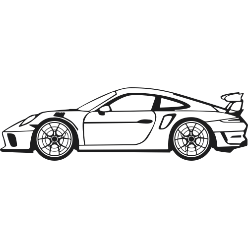 Stickers Porsche GT3 RS Silhouette Véhicule ref.d20754 MPA Déco
