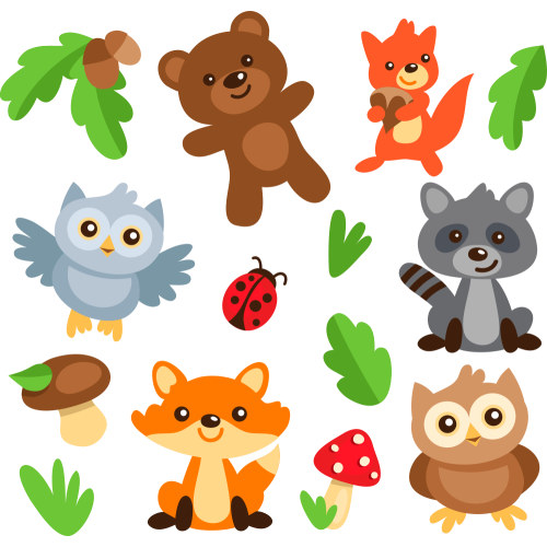 Autocollant Kit Enfant Animaux Forêt - ref.d10181 | MPA Déco