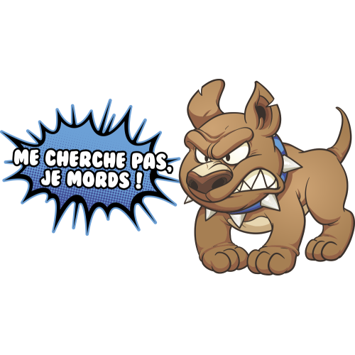 Autocollant Chien Je Mords ref.d10358 MPA Déco