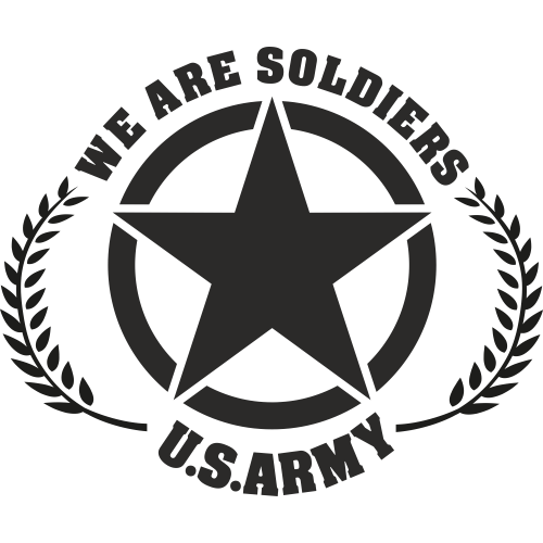 Autocollant étoile Armée US Vinyle Noir - Décalcomanie Militaire Pour Véhicule