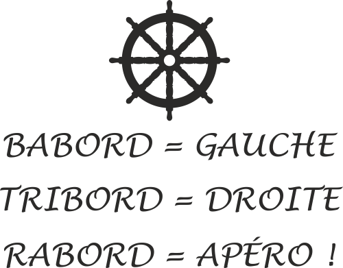 Sticker Mural Citation Apero Marin Babord Tribord Ref D Mpa Deco