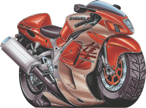 ZENGYL Poster de moto de course de sports extrêmes Orange Suzuki Hayabusa - Peinture décorative sur toile - Décoration moderne pour chambre à coucher - 30 x 45 cm