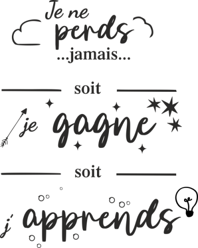 Sticker Citation Je Ne Perds Jamais Ref D Mpa Deco