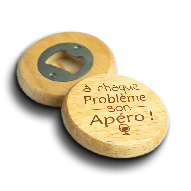 Décapsuleur personnalisé – "A chaque problème son apéro"
