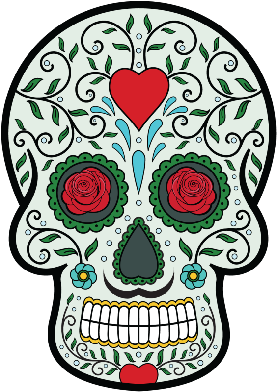Tete De Mort Mexicaine Dessin Couleur Calavera - Tete De Mort Mexicaine 10 - ref.d7448 | MPA Déco