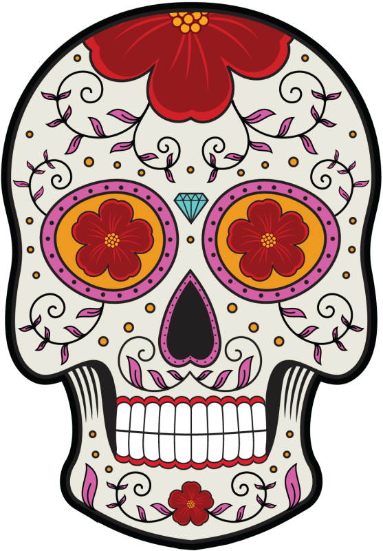 Tete De Mort Mexicaine Dessin Couleur Calavera - Tete De Mort Mexicaine 12 - ref.d7450 | MPA Déco