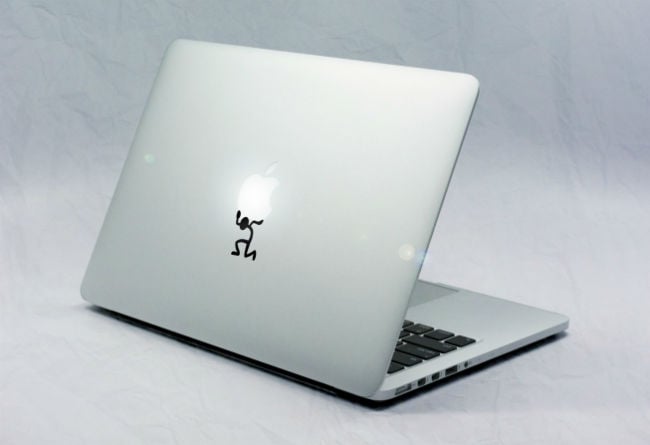 Sticker Macbook Bonhomme Soulève Pomme