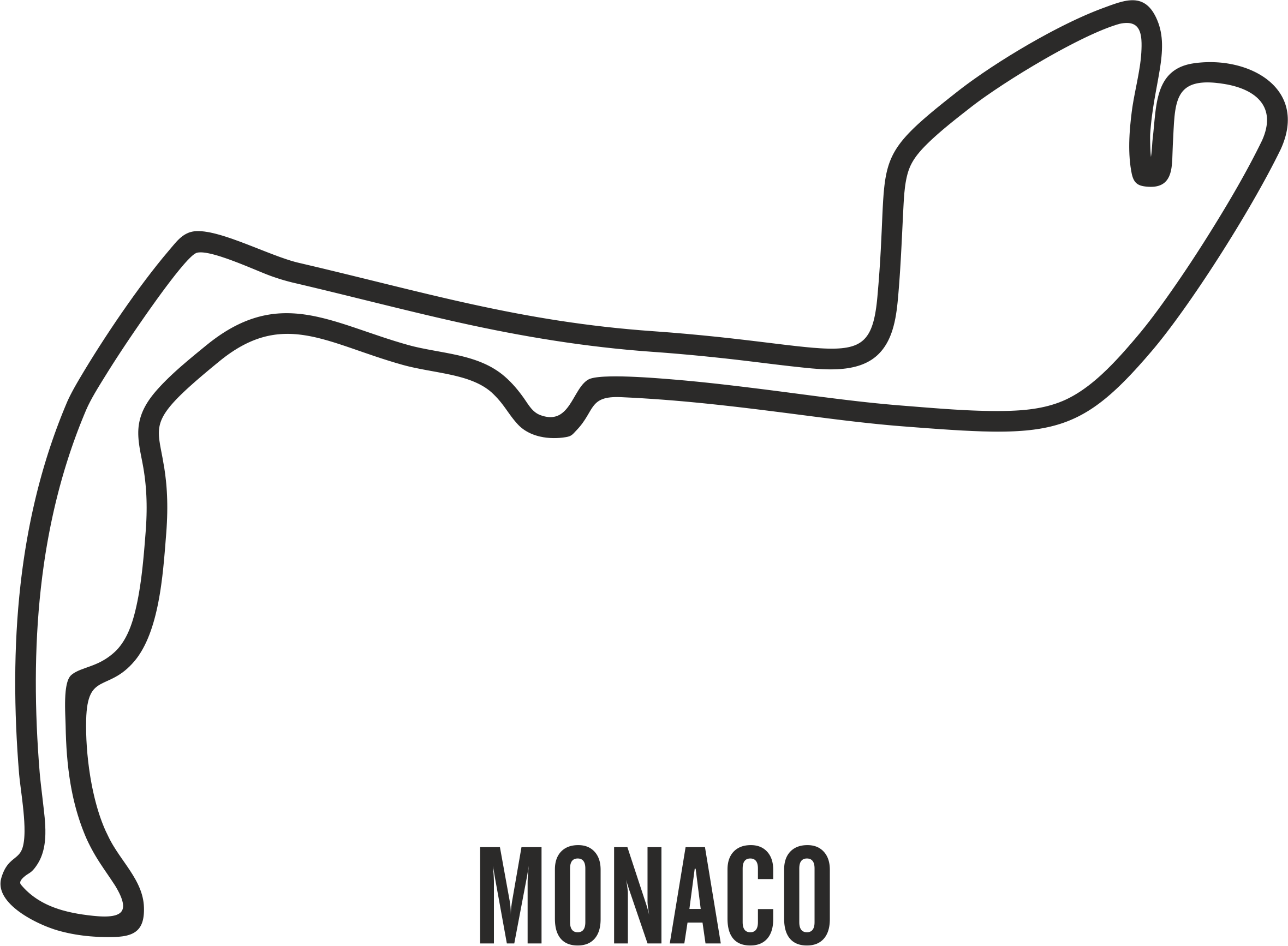 Autocollant Circuit Monaco Formule 1 - Décalque Voiture, Découpe Précise, Qualité Allemande, Facile à Coller - Noir