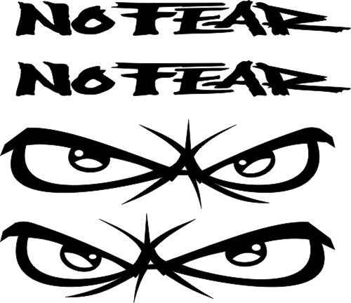 Kit Sticker Moto Retro Réfléchissant No Fear 3 - Kits casques rétro réfléchissant