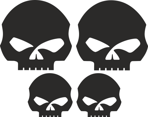 Kit Sticker Moto Retro Réfléchissant Skull 3 - Kits casques rétro réfléchissant