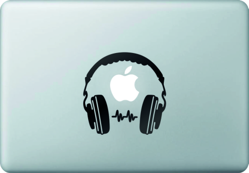 Casque Audio - Sticker Macbook 1 - Stickers Macbook