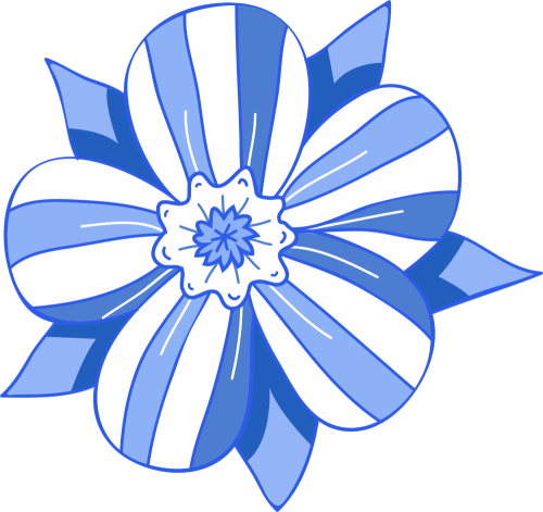 Autocollant Fleur Bleu - Stickers Fleurs