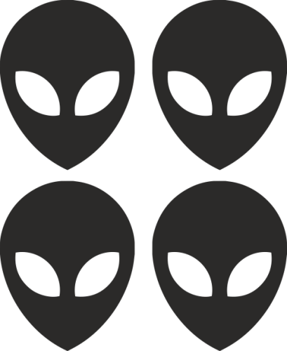 Kit Sticker Moto Retro Réfléchissant Alien 2 - Kits casques rétro réfléchissant