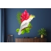 Sticker Fleurs tropicales et perroquet Sticker Fleurs tropicales et perroquet