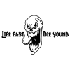 T-shirt homme personnalisé - Vintage - "Live fast, die young"