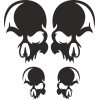Kit Sticker Moto Retro Réfléchissant Skull Kit Sticker Moto Retro Réfléchissant Skull