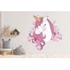 Sticker Mural Tête de Licorne Fleurs Sticker Mural Tête de Licorne Fleurs
