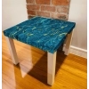 Sticker Table IKEA LACK Effet Marbre bleu et or Sticker Table IKEA LACK Effet Marbre bleu et or