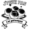 T-shirt femme 100% coton bio - Humour - "J'peux pas j'ai pétanque" Old school