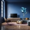 Sticker Fleur Tulipe Bleue Aquarelle Sticker Fleur Tulipe Bleue Aquarelle