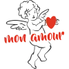 T-shirt homme 100% coton bio - Cadeau - "mon amour "