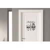 Sticker signe Homme Femme Toilettes Skull tête de mort Sticker signe Homme Femme Toilettes Skull tête de mort