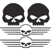 Kit Sticker Moto Retro Réfléchissant Skull 2 Kit Sticker Moto Retro Réfléchissant Skull 2