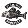 T-shirt homme personnalisé - Chasse et pêche - "Fishing addicted "