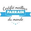 T-shirt homme 100% coton bio - Cadeau - "Certifié meilleur parrain du monde"