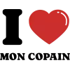 T-shirt femme personnalisé - Cadeau - "I LOVE MON COPAIN"