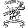 T-shirt homme 100% coton bio - Humour - "J'peux pas j'répare vos conneries" Old school