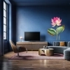 Sticker Fleur Lotus Rose Aquarelle Sticker Fleur Lotus Rose Aquarelle