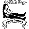 T-shirt homme 100% coton bio - Humour - "J'peux pas j'ai la flemme" Old school