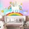 Papier Peint Panoramique Licornes Arc-en-ciel