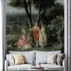 Papier Peint Panoramique Peinture 18e siècle Jean-Baptiste Hilaire - Promenade dans un parc