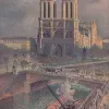 Papier Peint Panoramique Peinture 19e siècle Maximilien Luce - Notre Dame de Paris