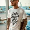 T-shirt Homme 100% Coton Bio - Humour / Citation - "Je tape des gens pour vivre"